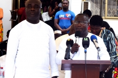 Hon. Solomon Kotey Nikoi giving his acceptance speech